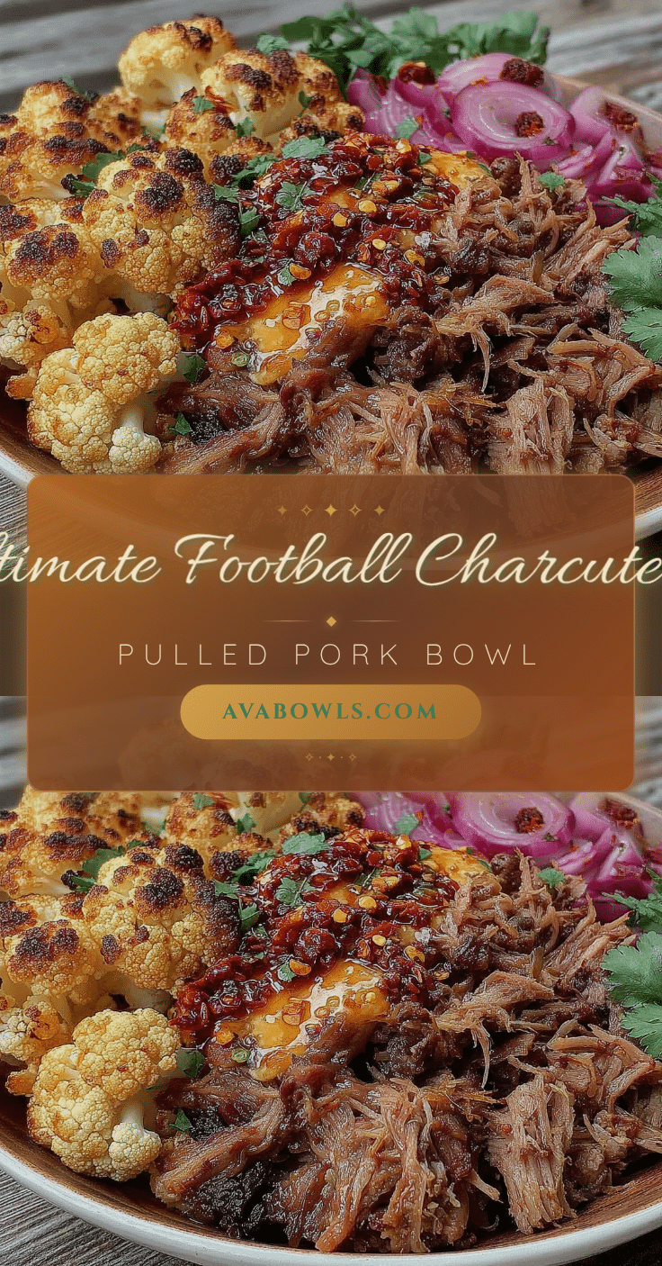 football charcuterie pulled pork bowl recipe