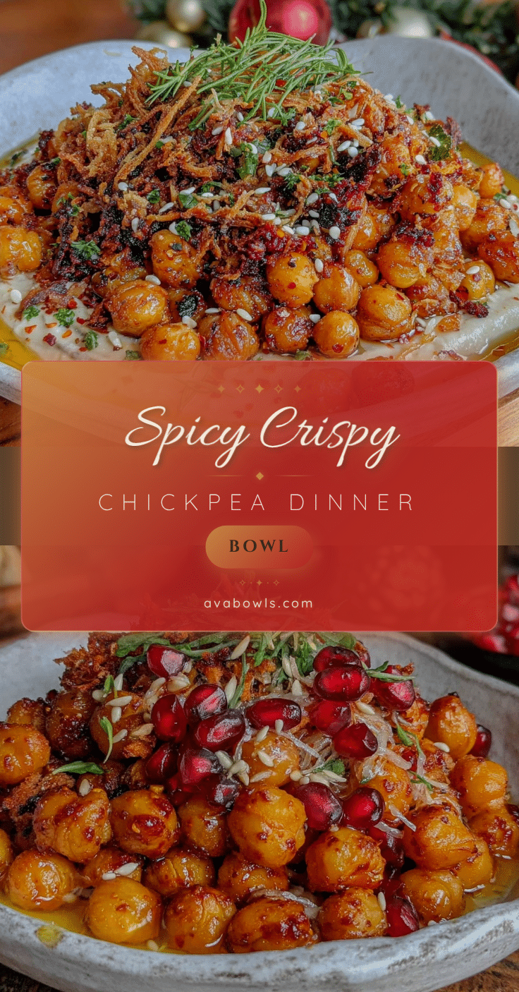 harissa crispy chickpeas dinner bowl recipe