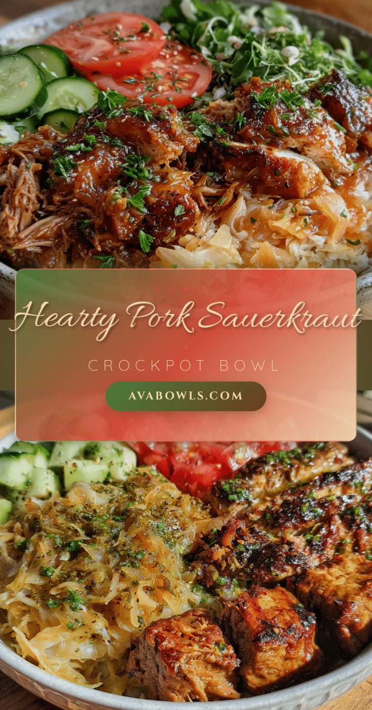 hearty pork and sauerkraut crockpot bowl recipe