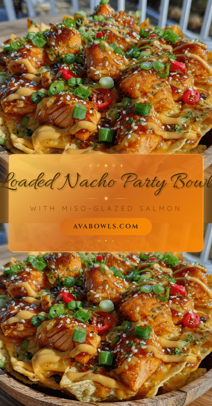 Loaded Nacho Party Bowl with Miso-Glazed Salmon recipe
