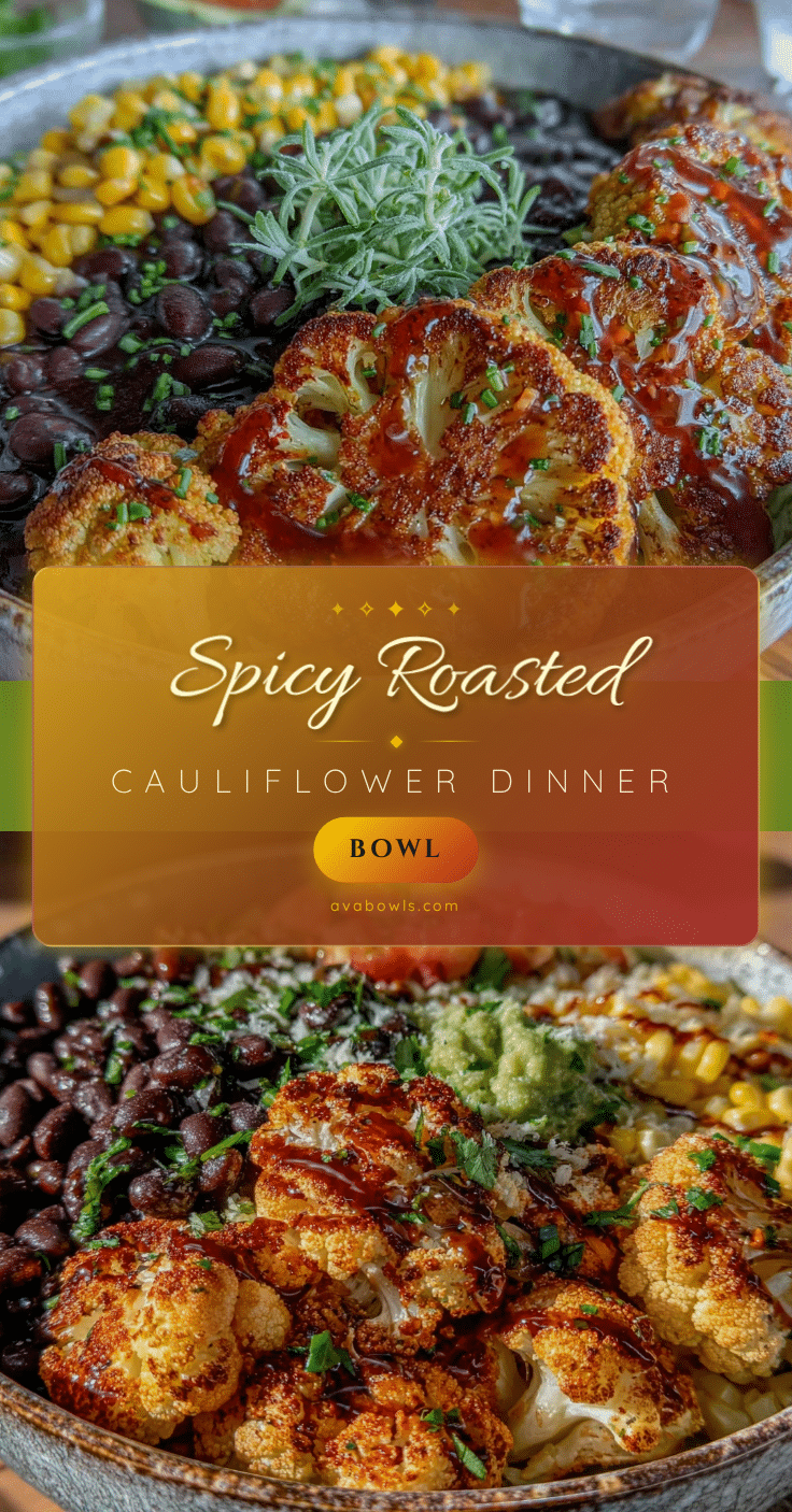 spicy roasted cauliflower dinner bowl recipe