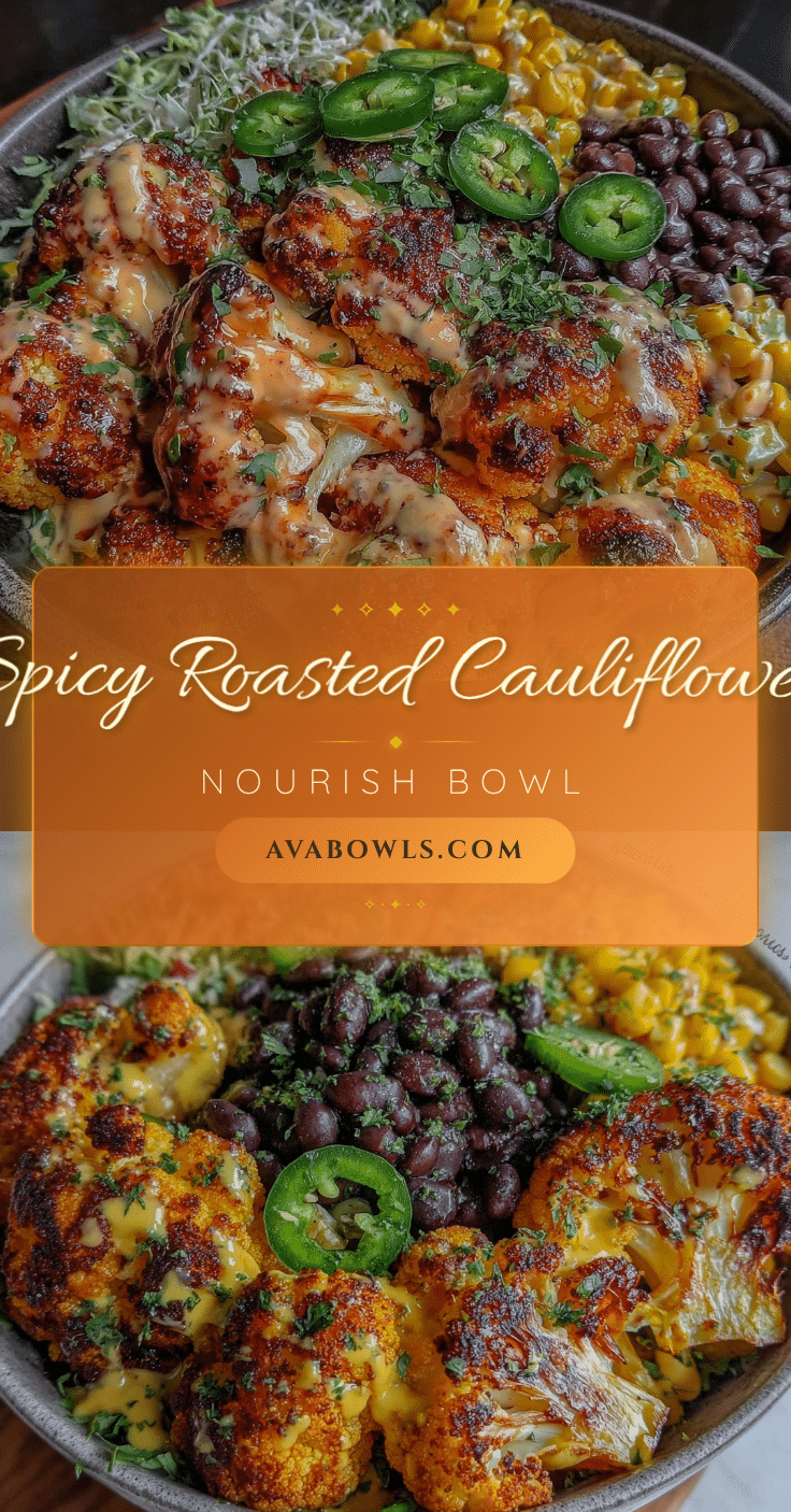 spicy roasted cauliflower nourish bowl recipe