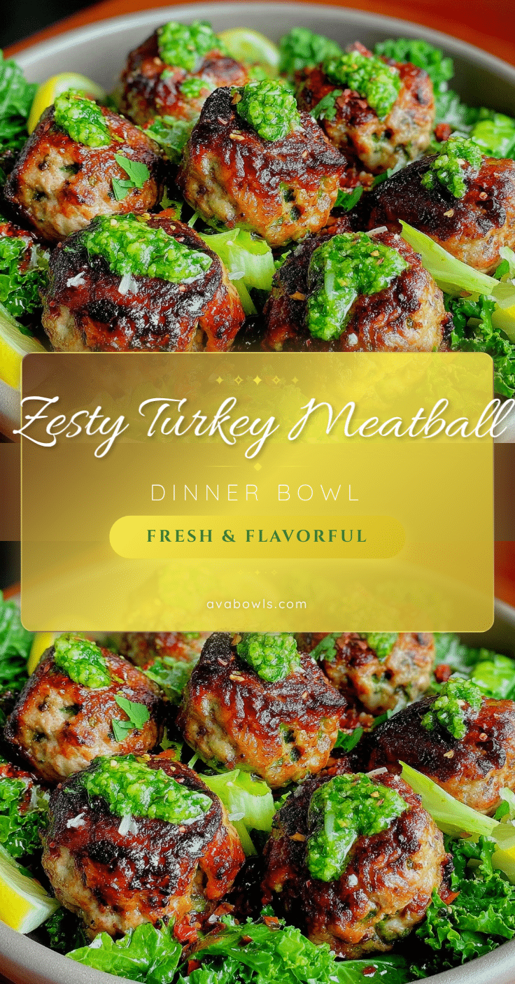 turkey meatballs chimichurri dinner bowl recipe