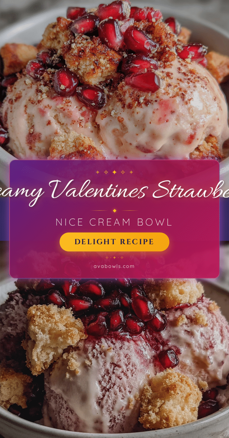 Valentines Strawberry Nice Cream Bowl recipe