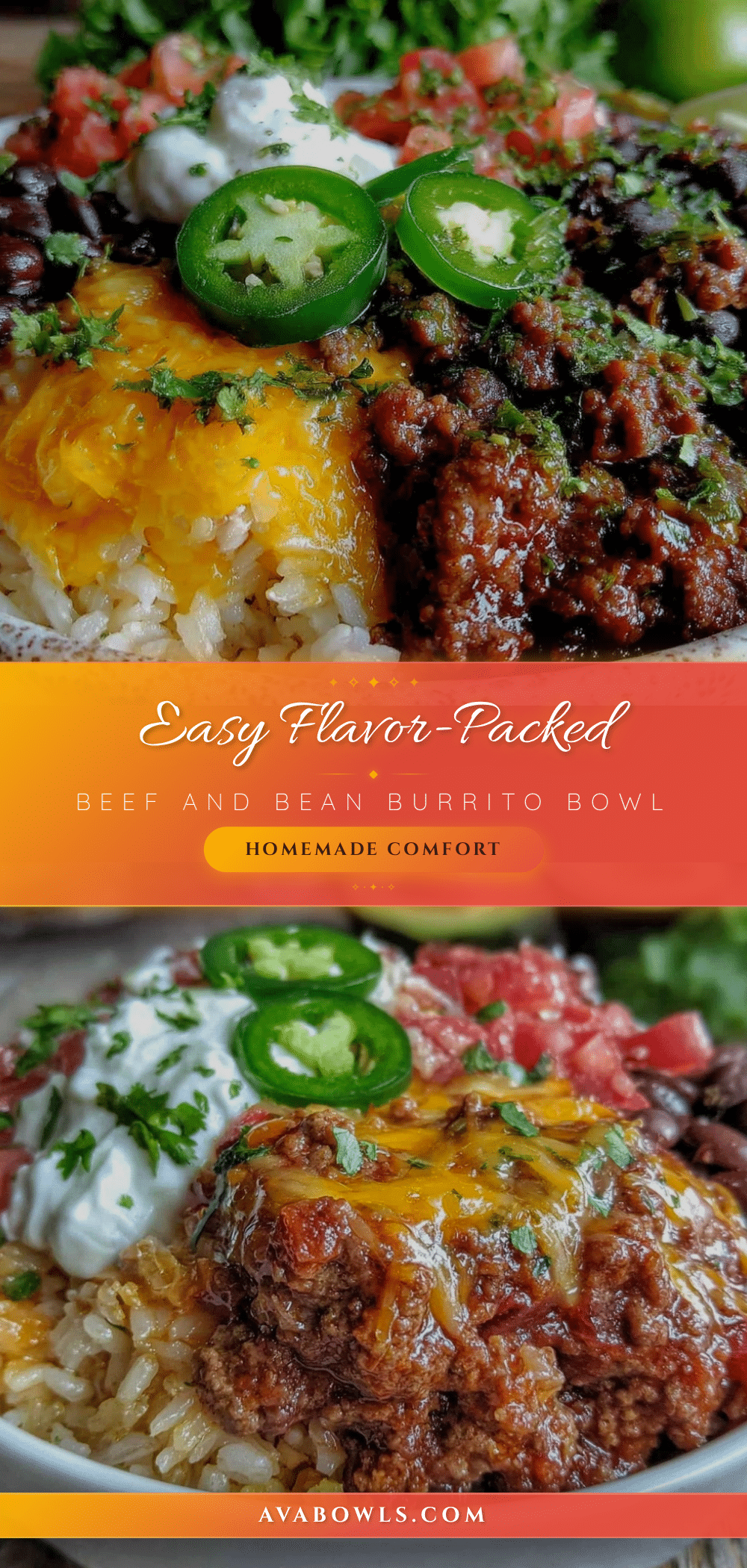 beef and bean burrito bowl recipe