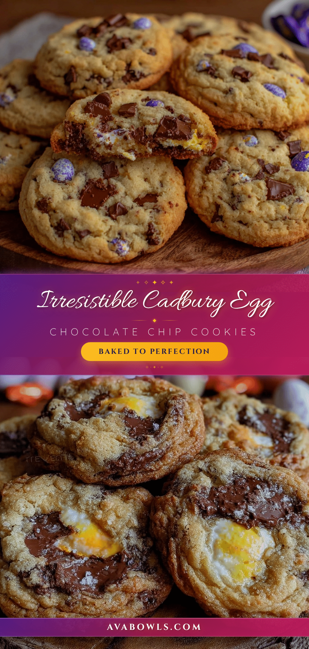 Cadbury Egg Chocolate Chip Cookies recipe