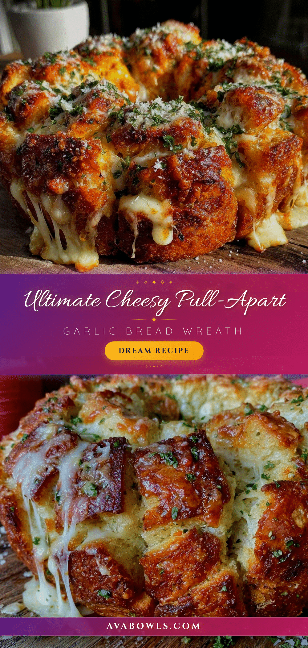 cheesy pull-apart garlic bread wreath recipe