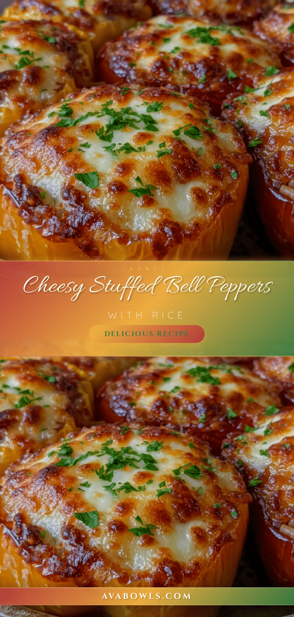 cheesy stuffed bell peppers with rice recipe