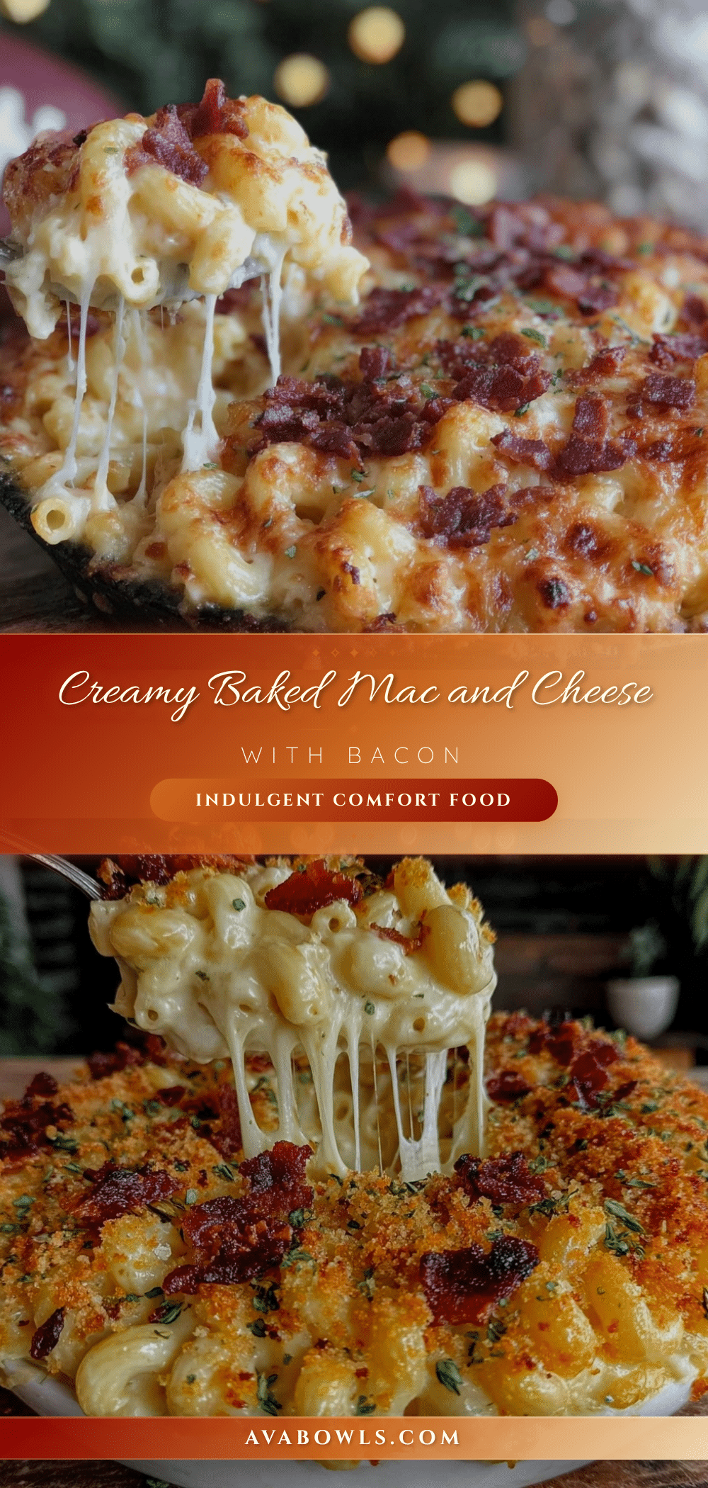 creamy baked mac and cheese with bacon recipe