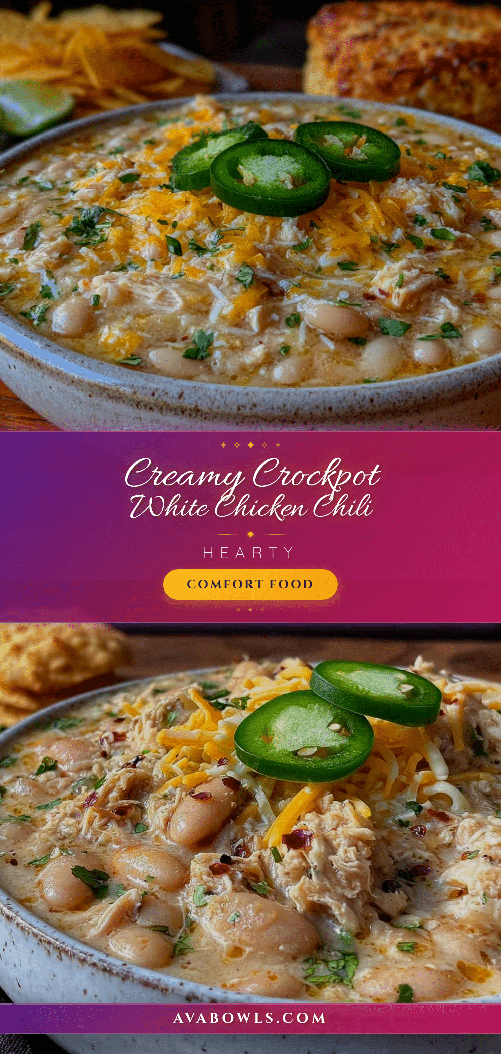 creamy crockpot white chicken chili recipe