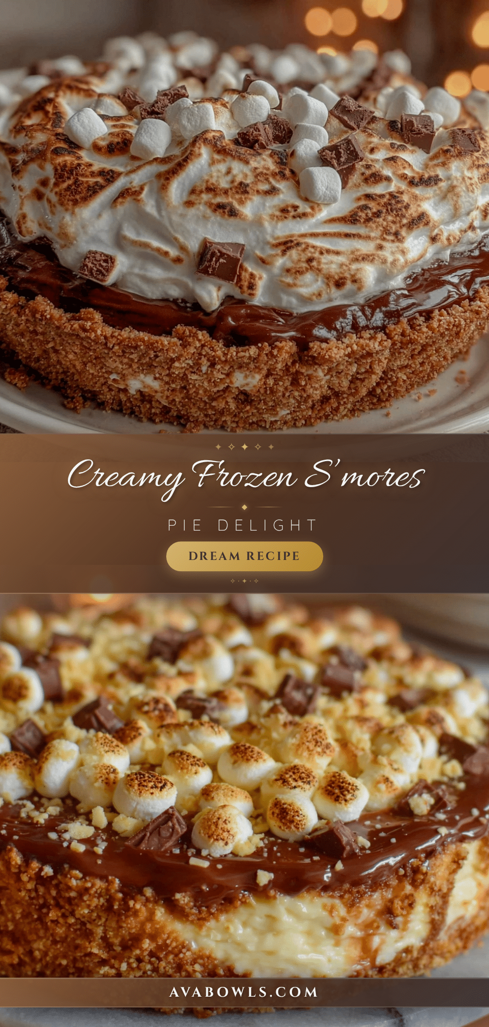 creamy frozen s’mores pie recipe