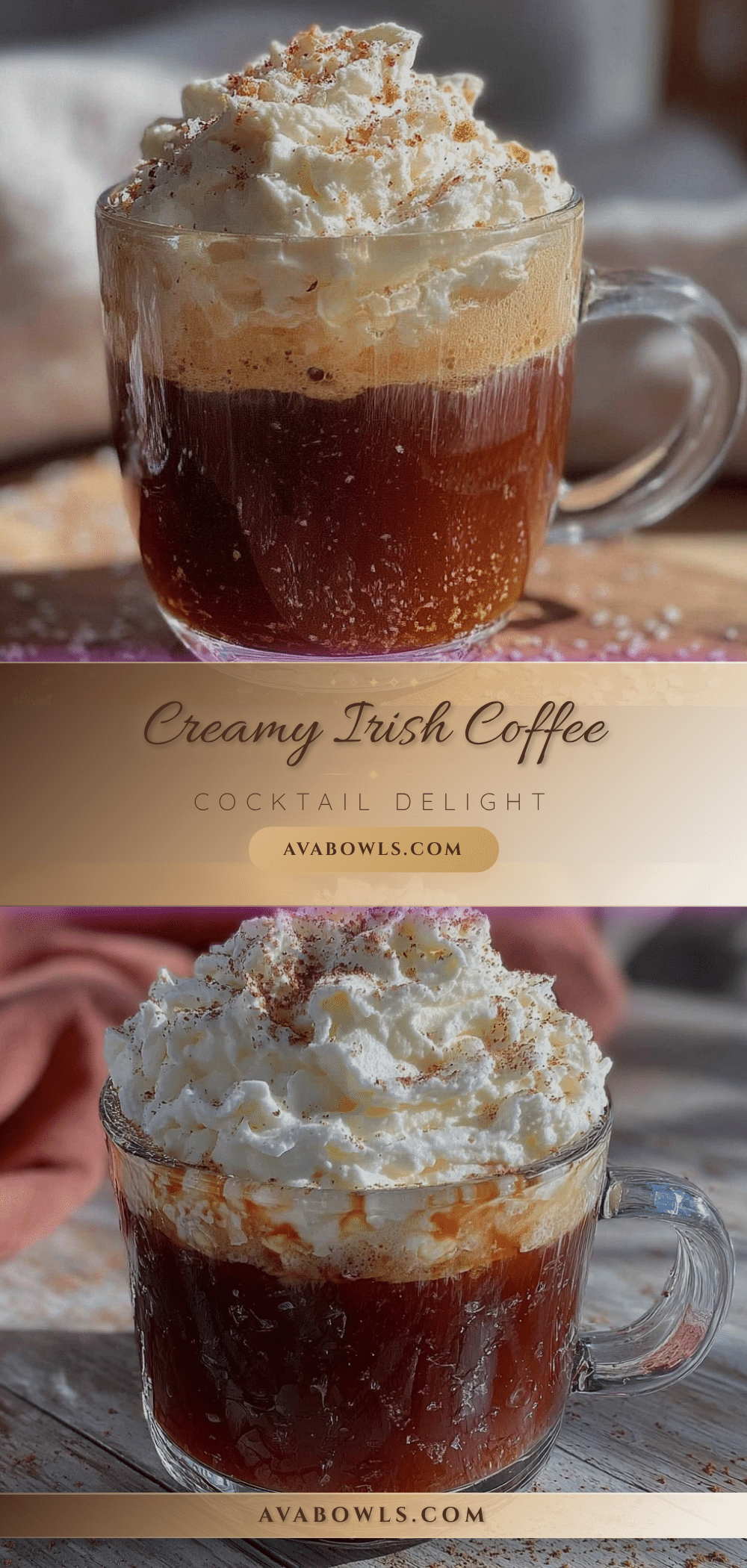 creamy Irish coffee cocktail recipe