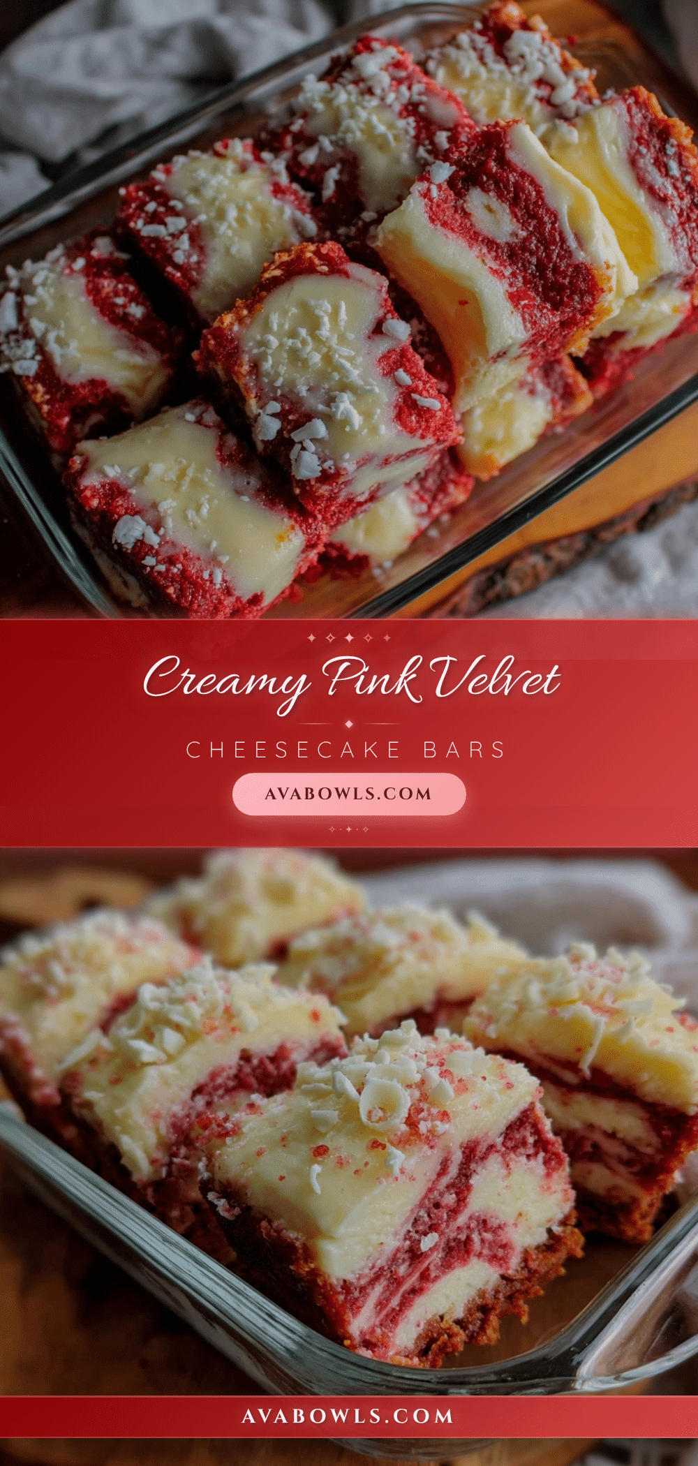 creamy pink velvet cheesecake bars recipe