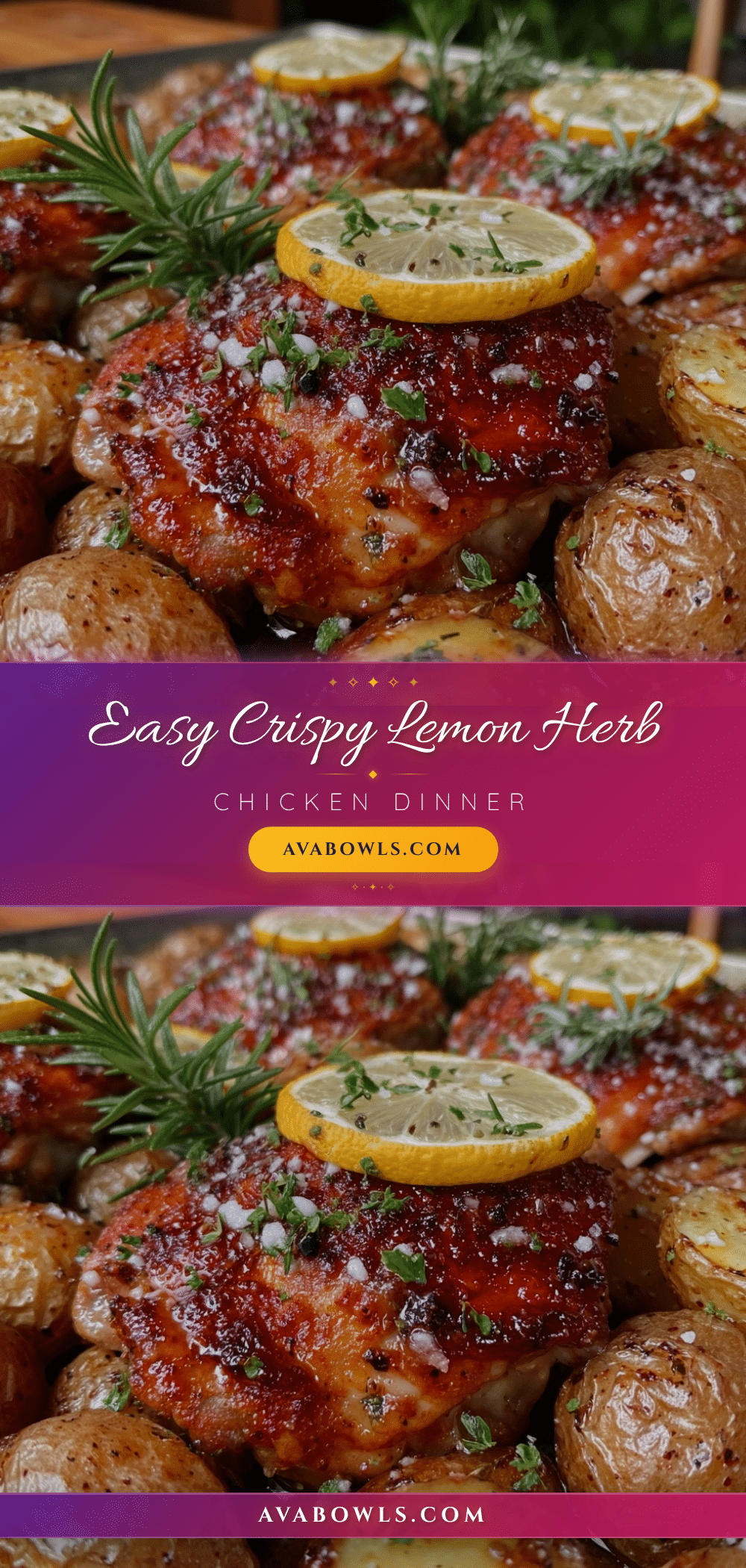 crispy sheet pan lemon herb chicken recipe