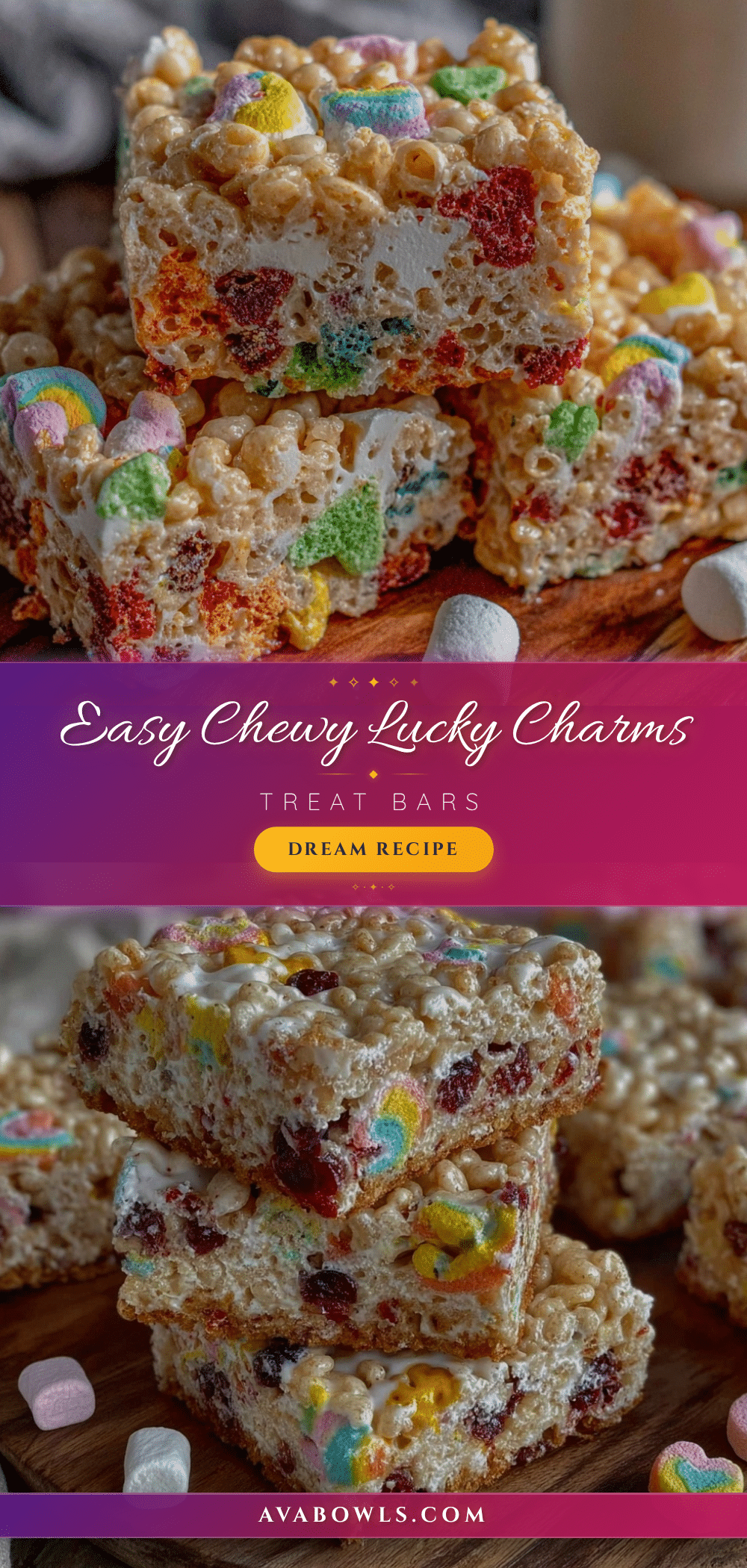 Easy Chewy Lucky Charms Cereal Treat Bars recipe