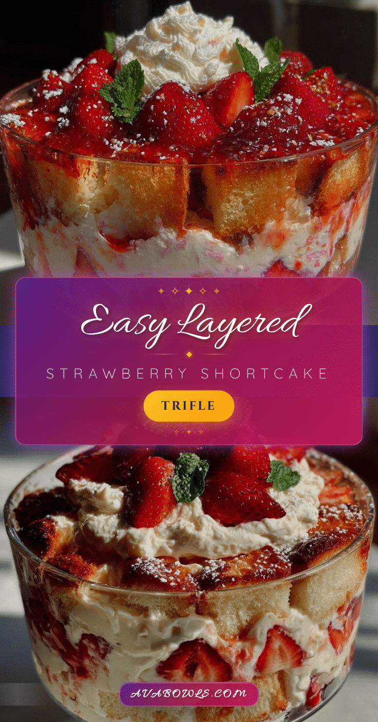 easy layered strawberry shortcake trifle recipe
