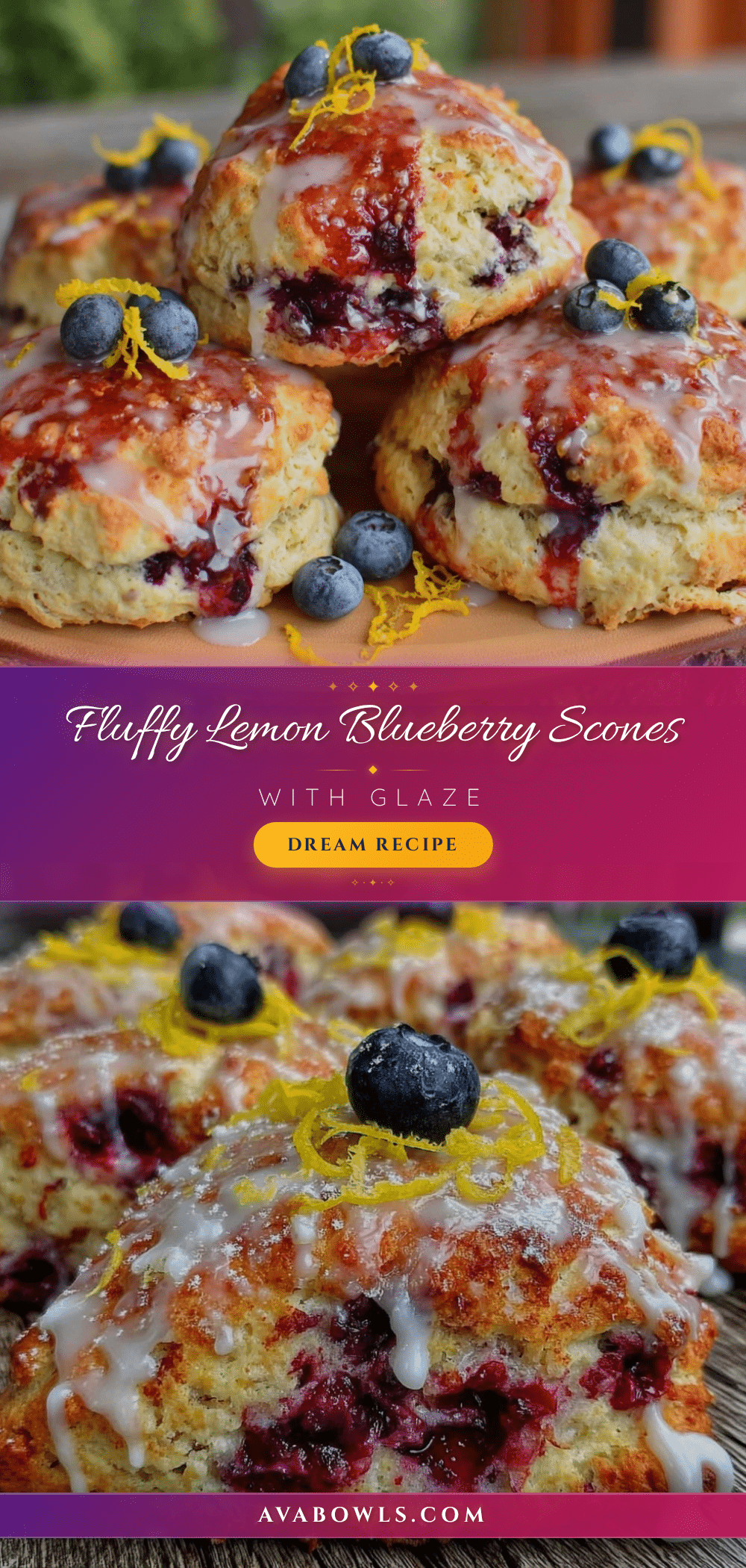 fluffy lemon blueberry scones recipe