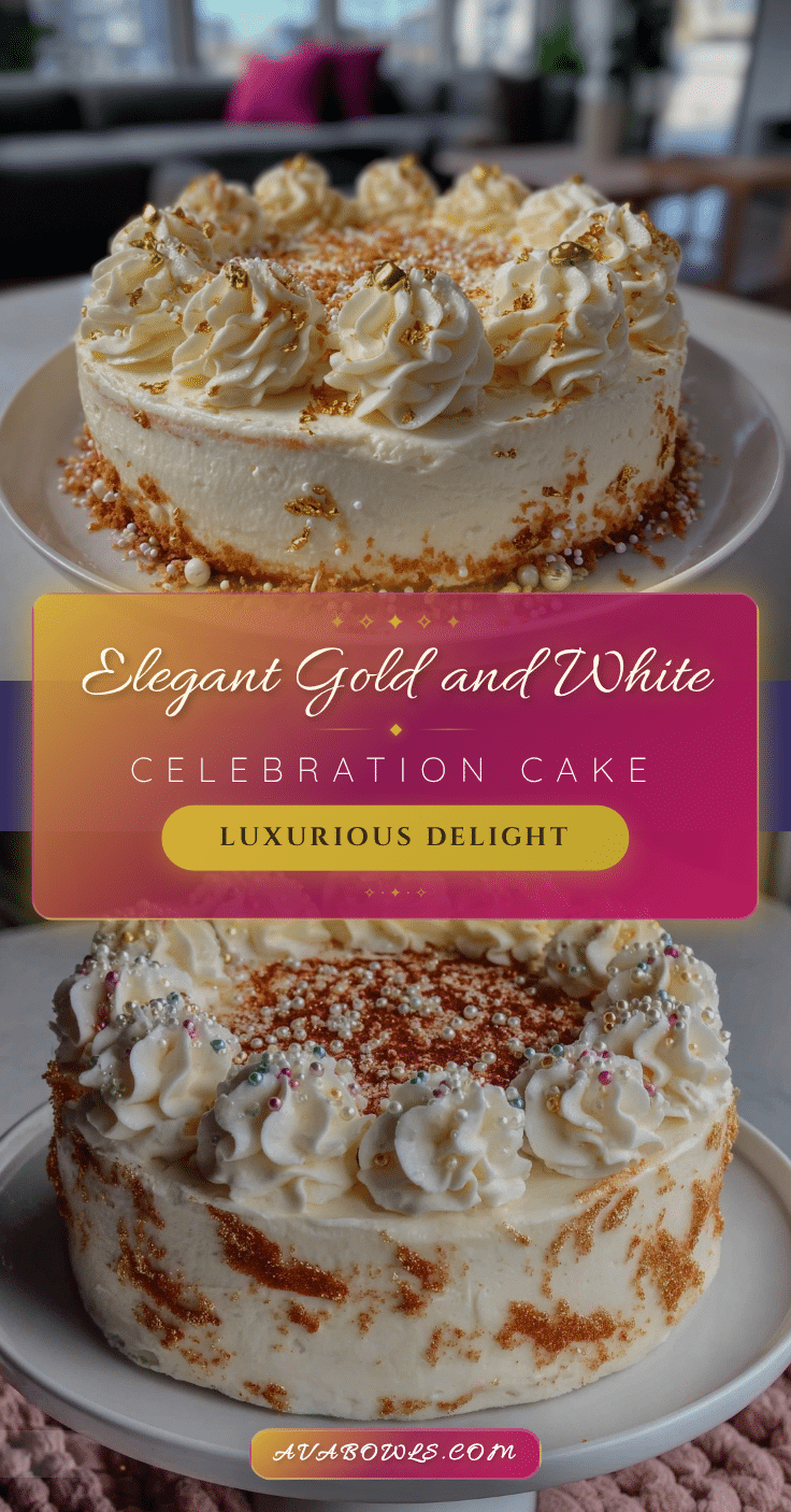 gold and white celebration cake recipe