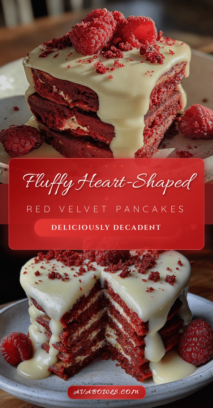 heart-shaped red velvet pancakes recipe