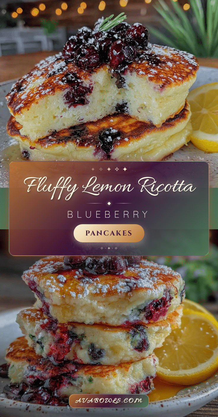 lemon ricotta blueberry pancakes recipe
