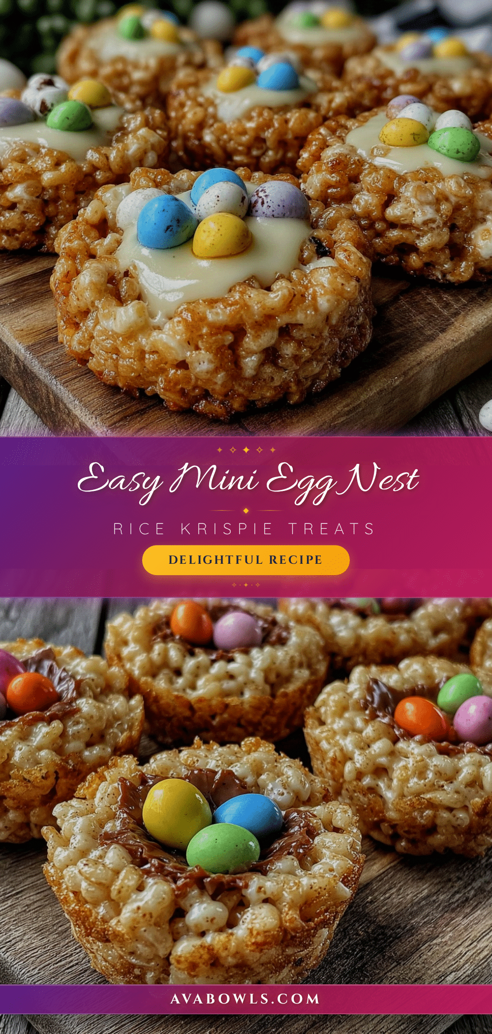 mini egg nest rice krispie treats recipe