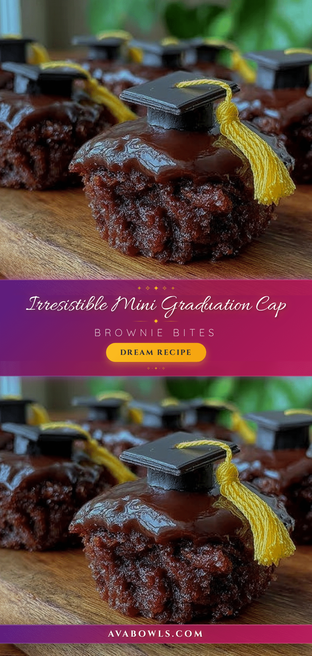 mini graduation cap brownie bites recipe