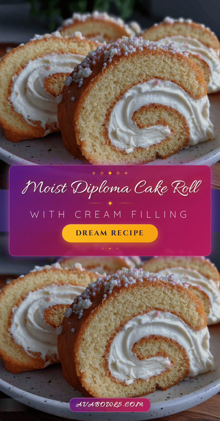 Moist Diploma Cake Roll with Cream Filling recipe