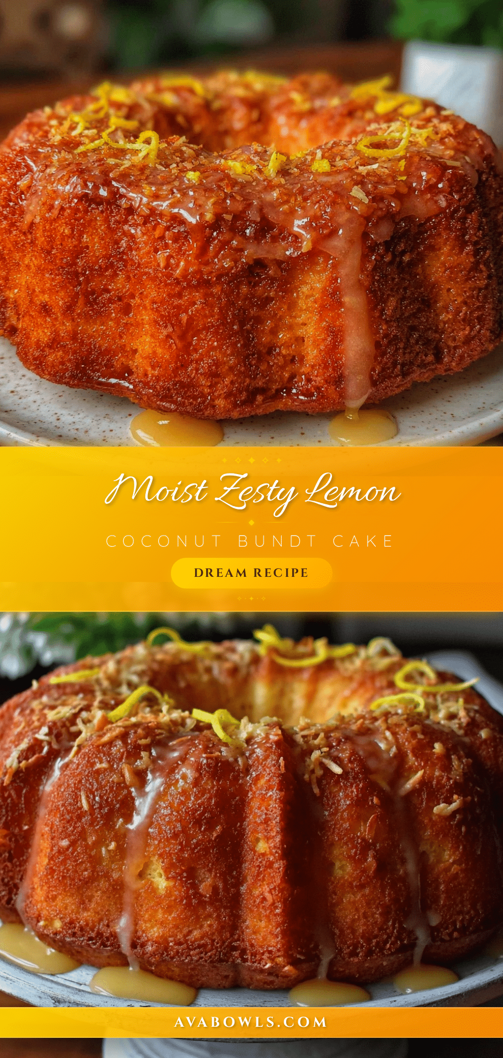 moist lemon coconut bundt cake recipe