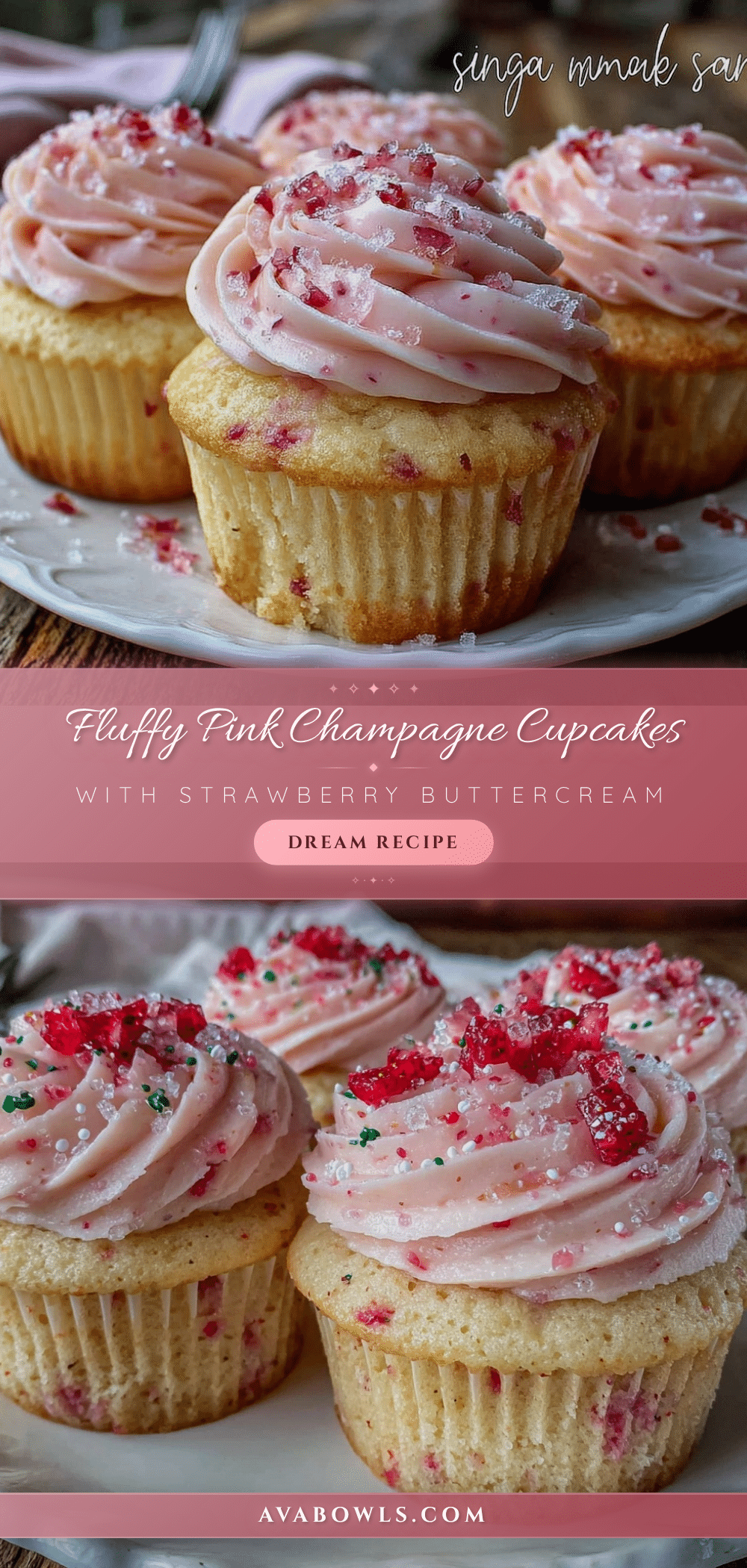 pink champagne cupcakes recipe