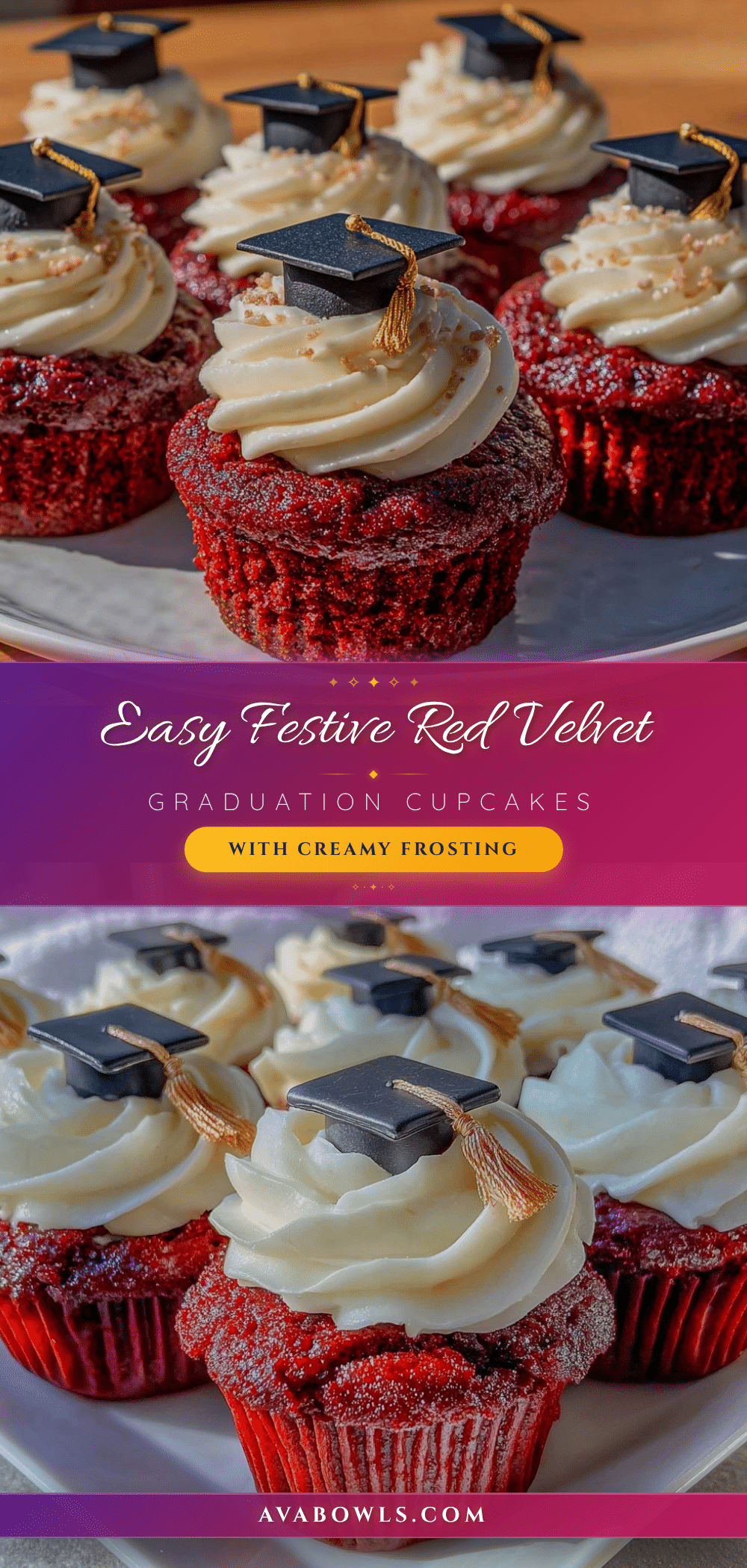 red velvet graduation cap cupcakes recipe