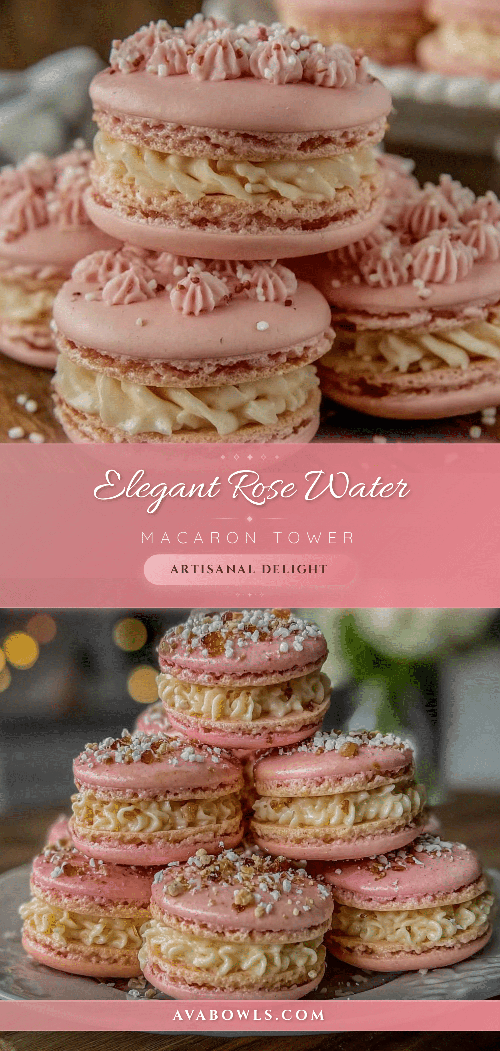 rose water macaron tower recipe