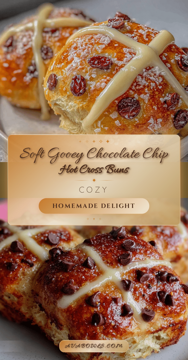soft gooey chocolate chip hot cross buns recipe