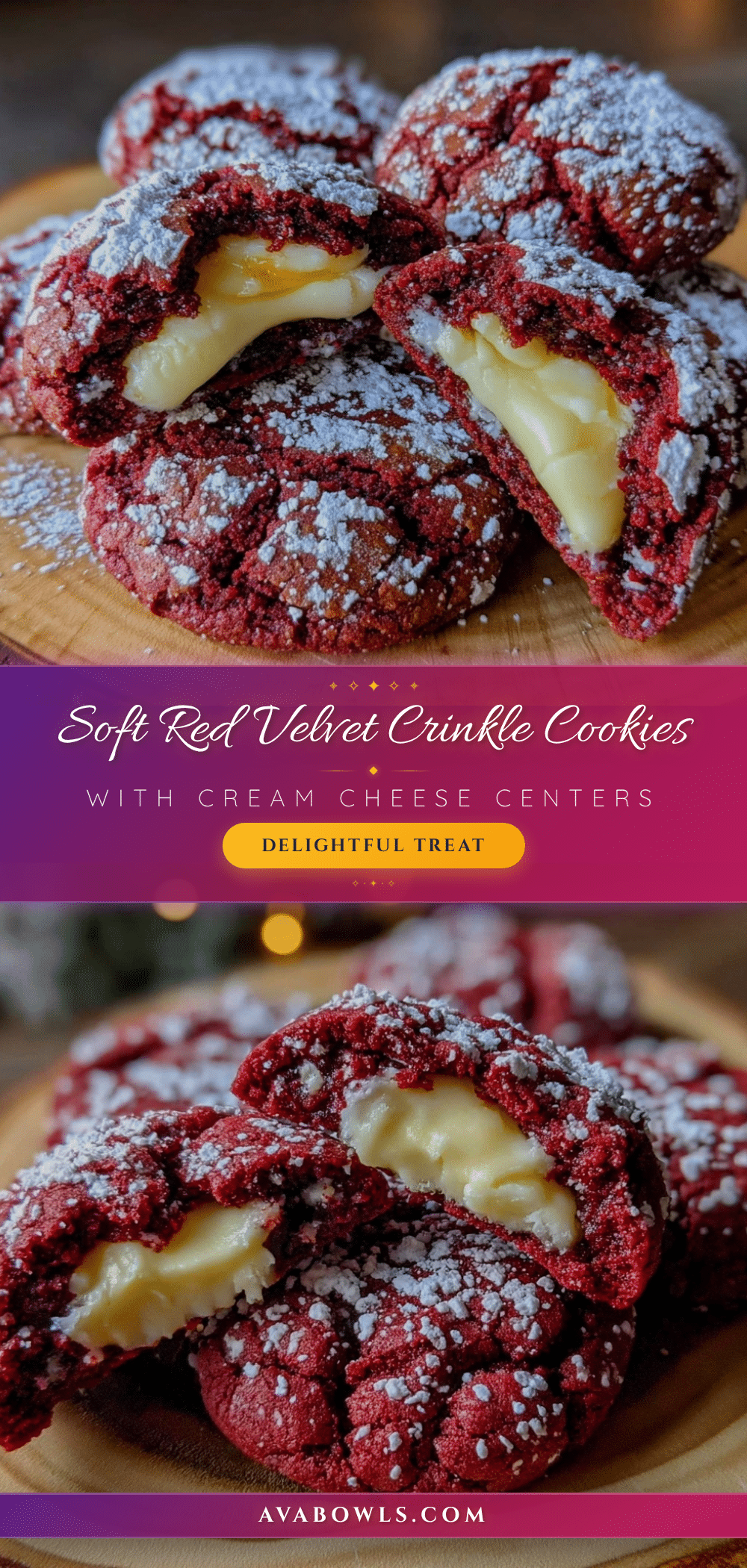 tender red velvet crinkle cookies recipe