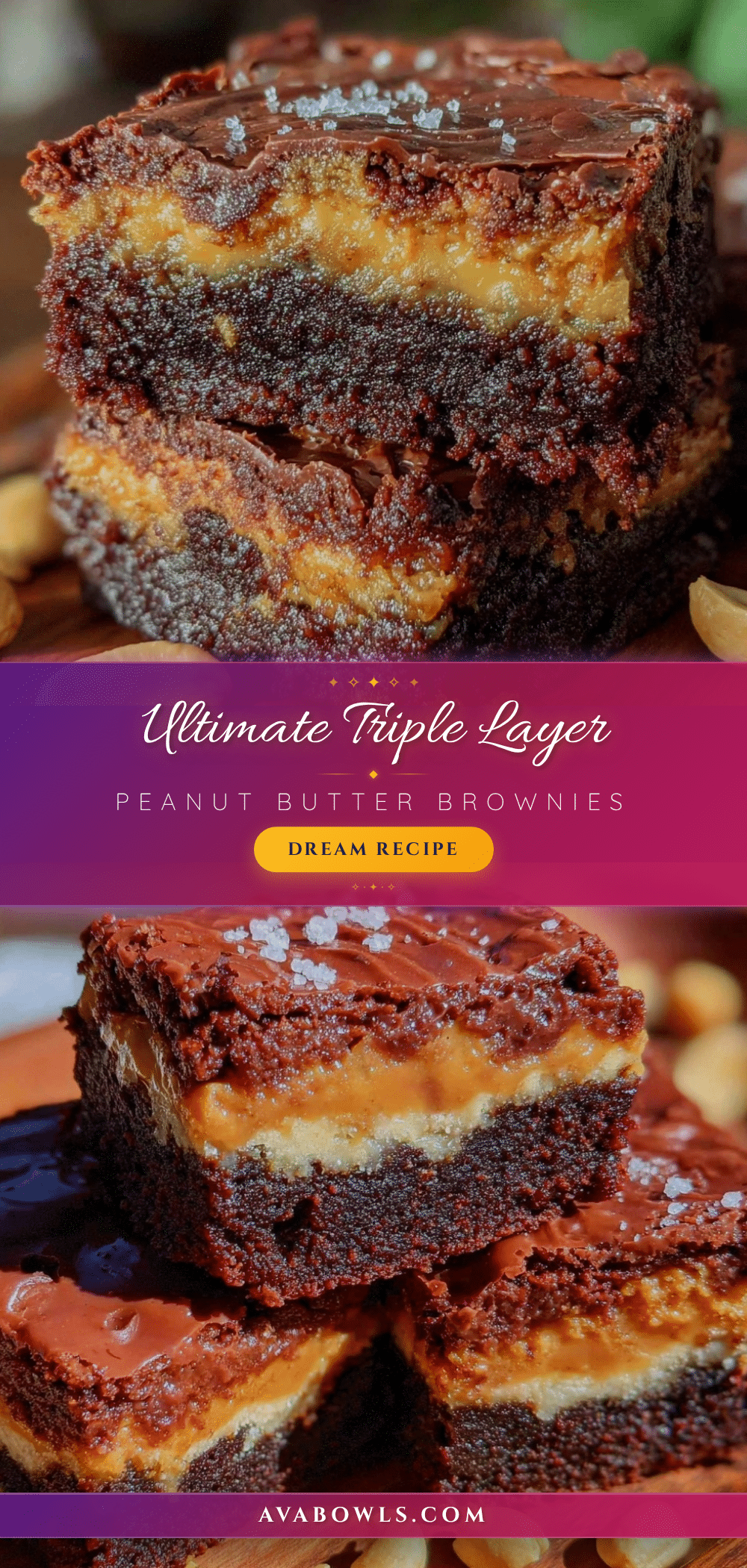 triple layer brownies with peanut butter recipe
