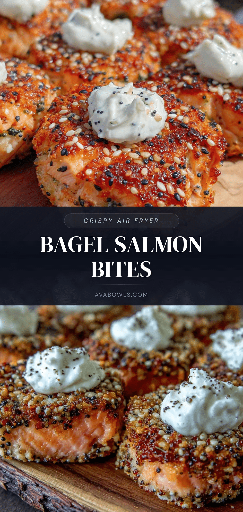 air fryer everything bagel salmon bites recipe