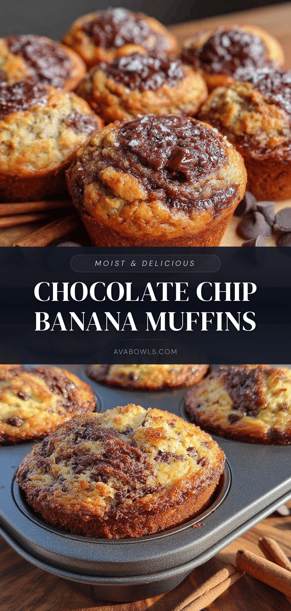 chocolate chip banana bread muffins recipe