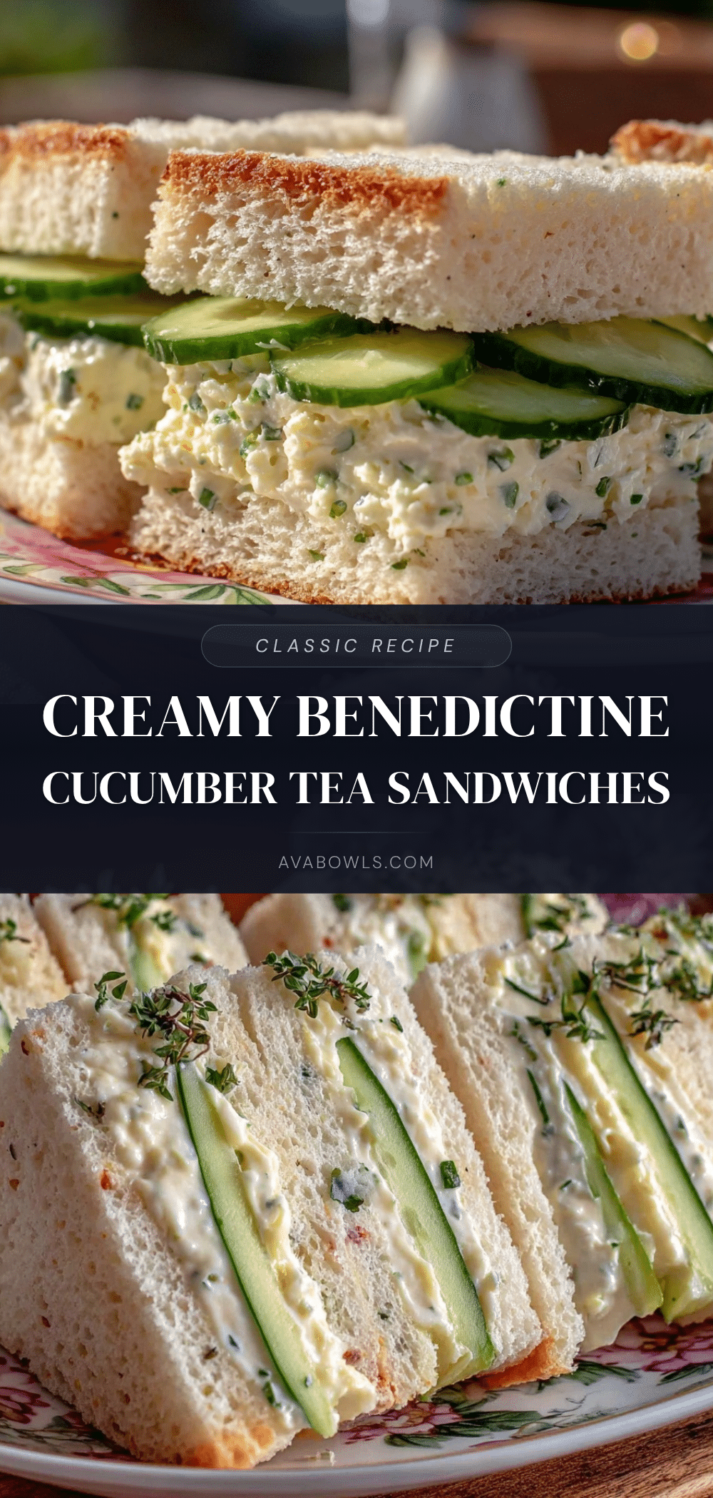 Classic Creamy Benedictine Cucumber Tea Sandwiches recipe