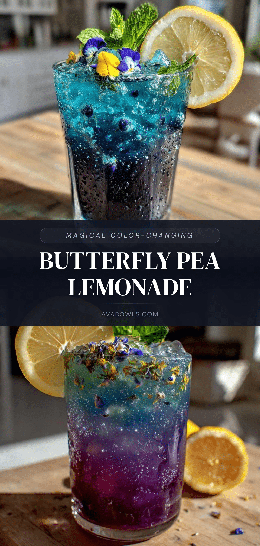 color-changing butterfly pea flower lemonade recipe
