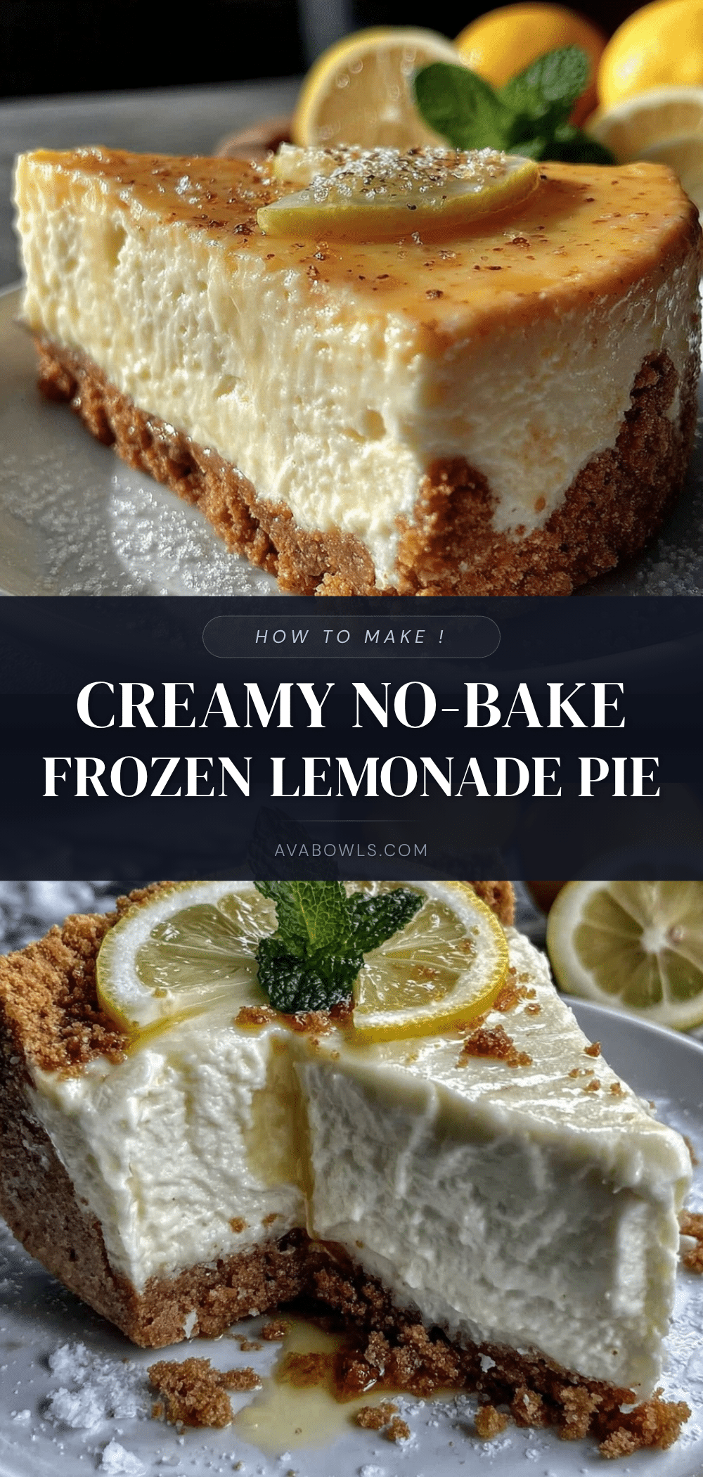 creamy no-bake frozen lemonade pie recipe