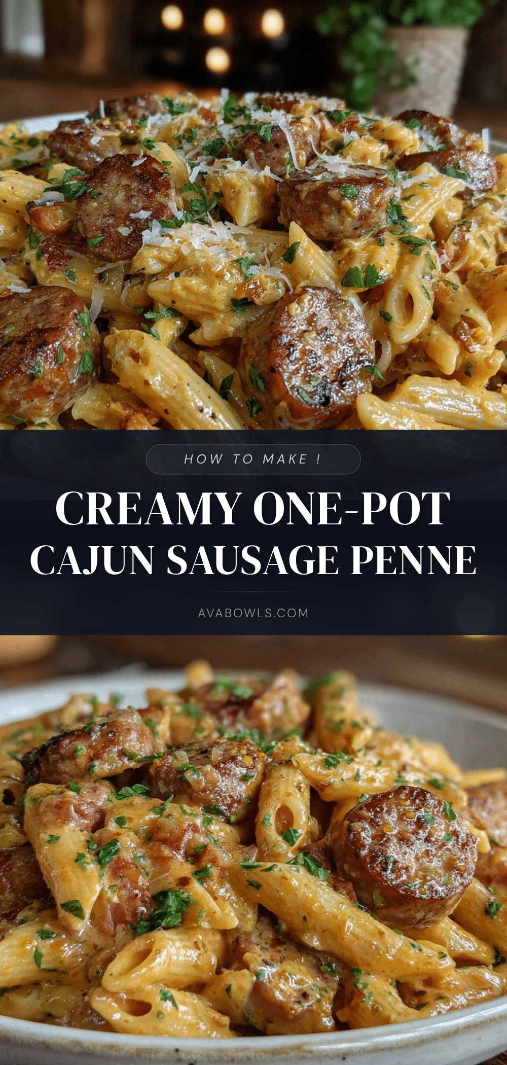 creamy one-pot cajun sausage and penne pasta recipe