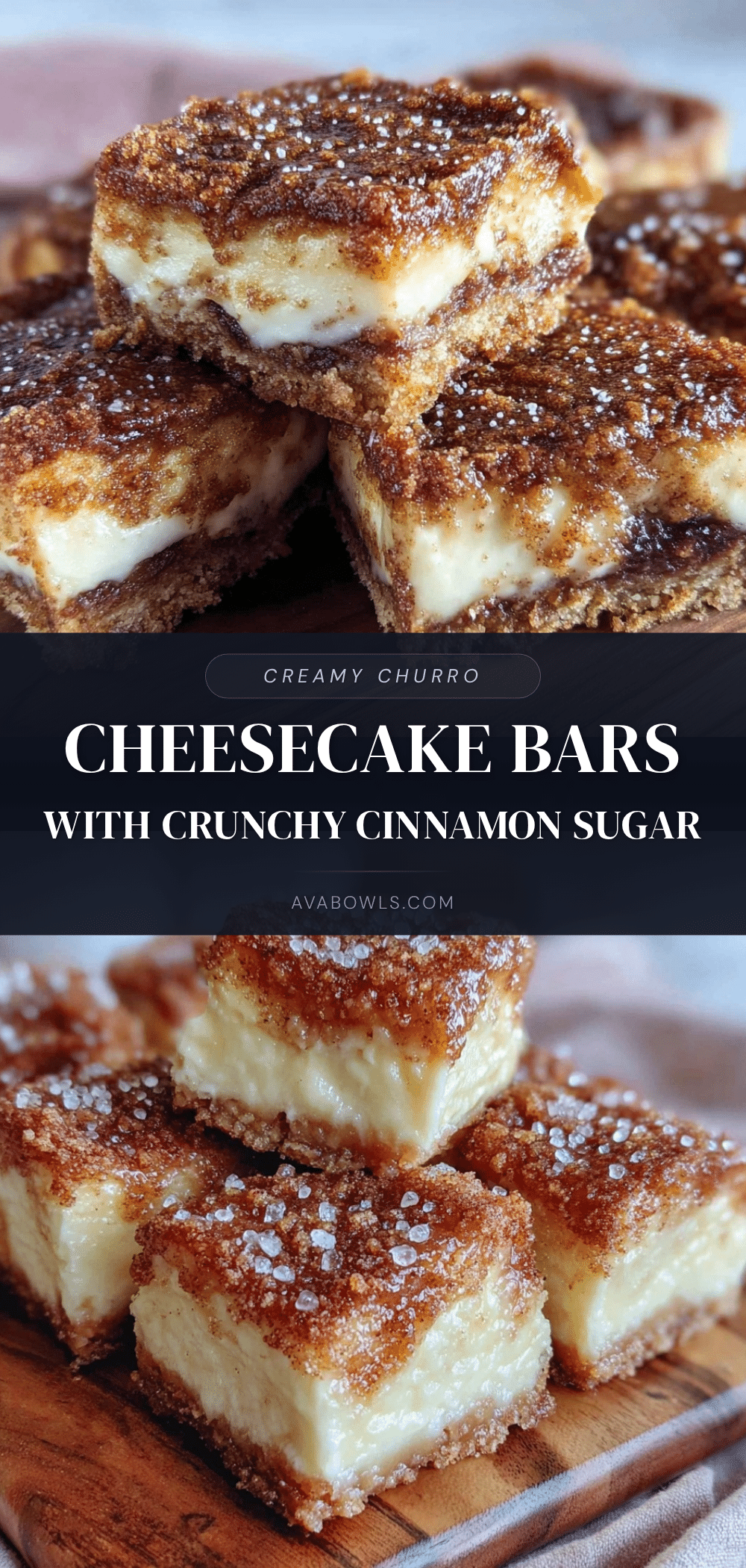 crispy churro cheesecake bars recipe