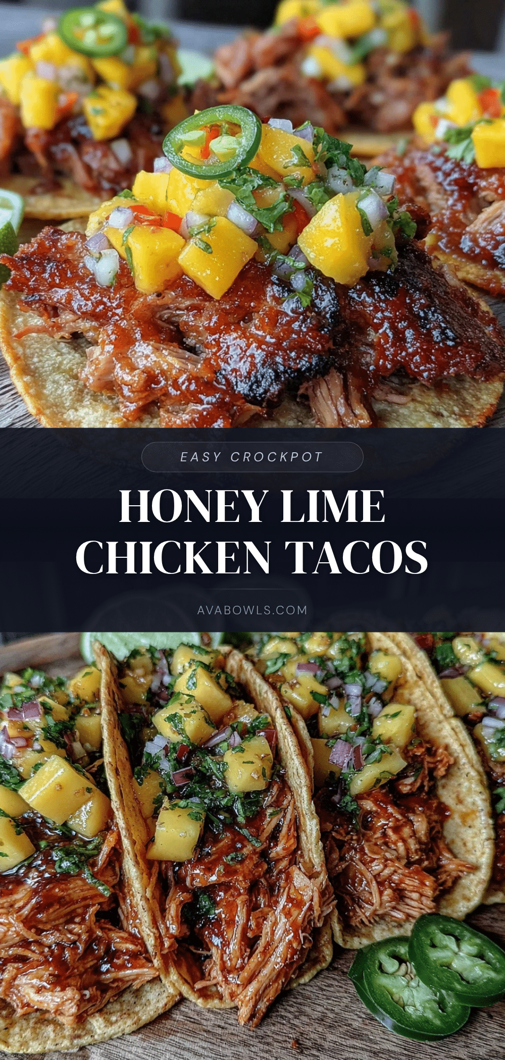crockpot honey lime chicken tacos recipe
