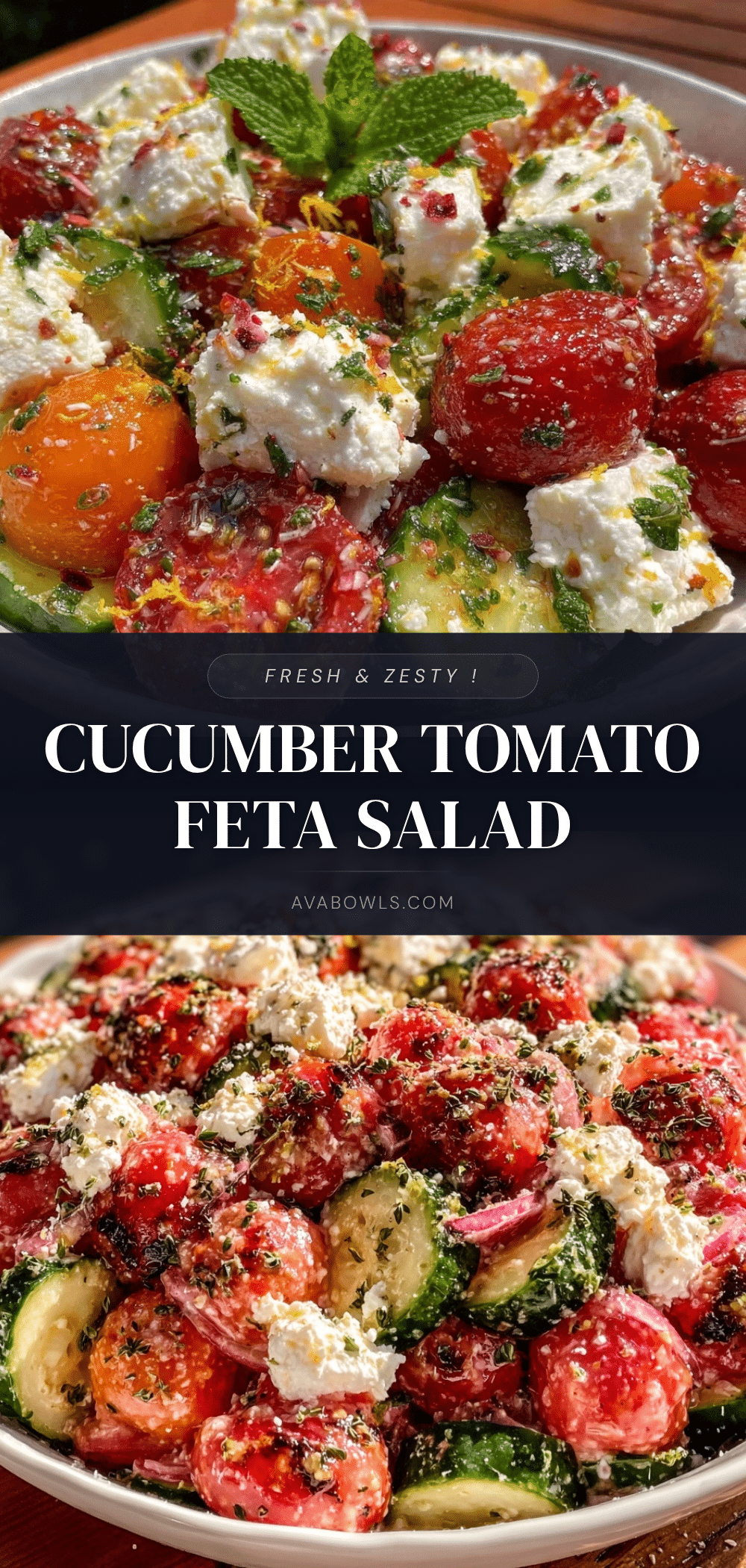 fresh cucumber tomato feta salad recipe