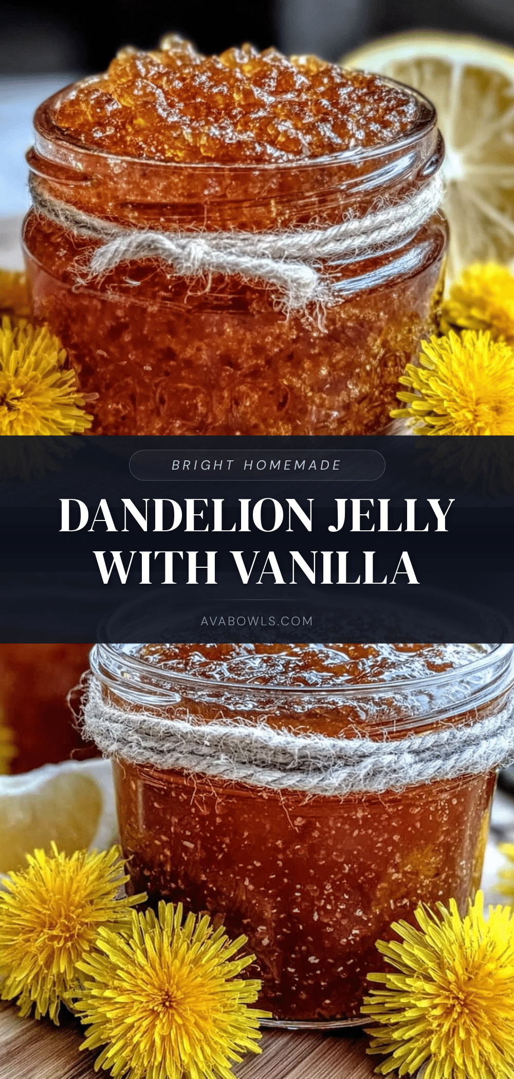 fresh homemade dandelion jelly recipe