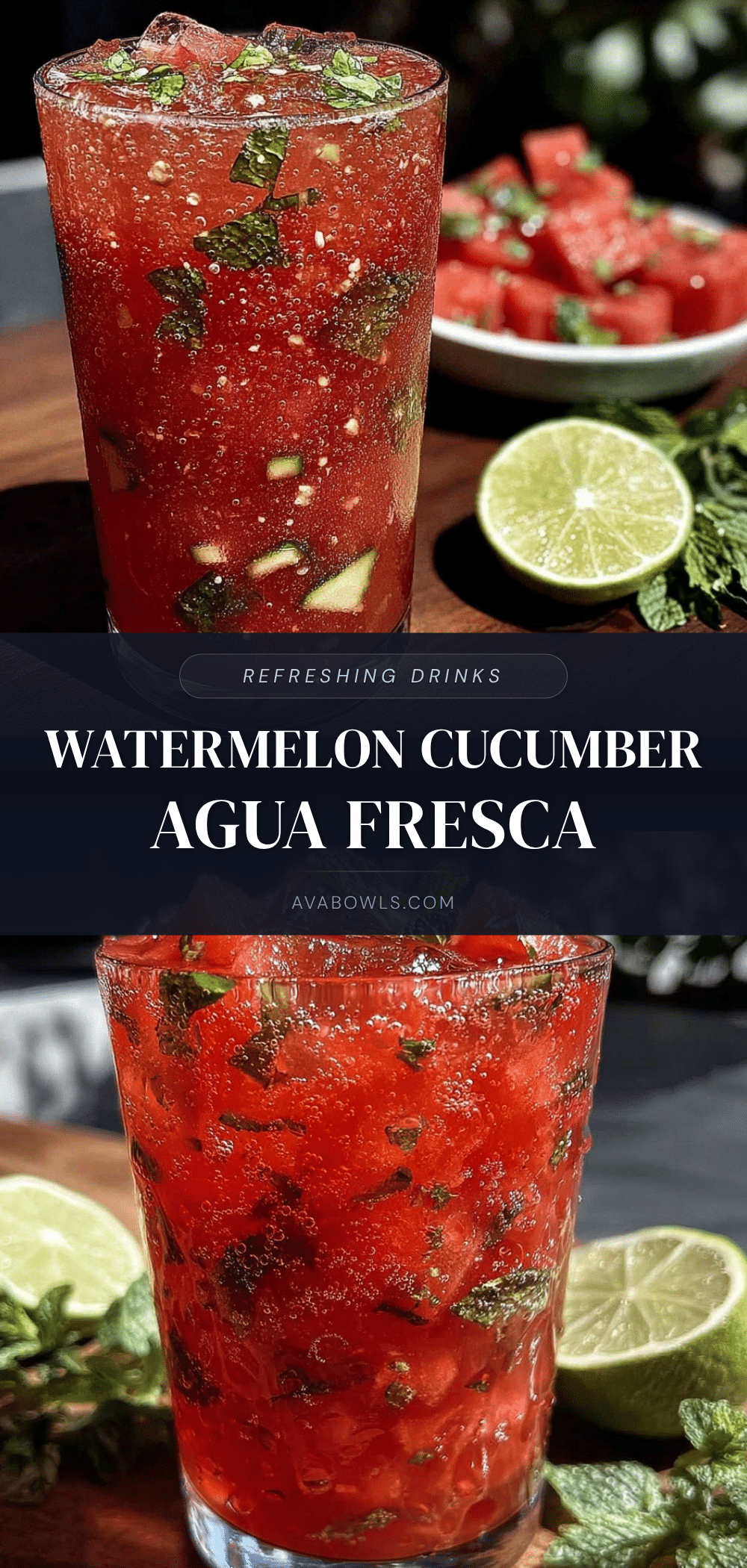 fresh watermelon cucumber agua fresca recipe