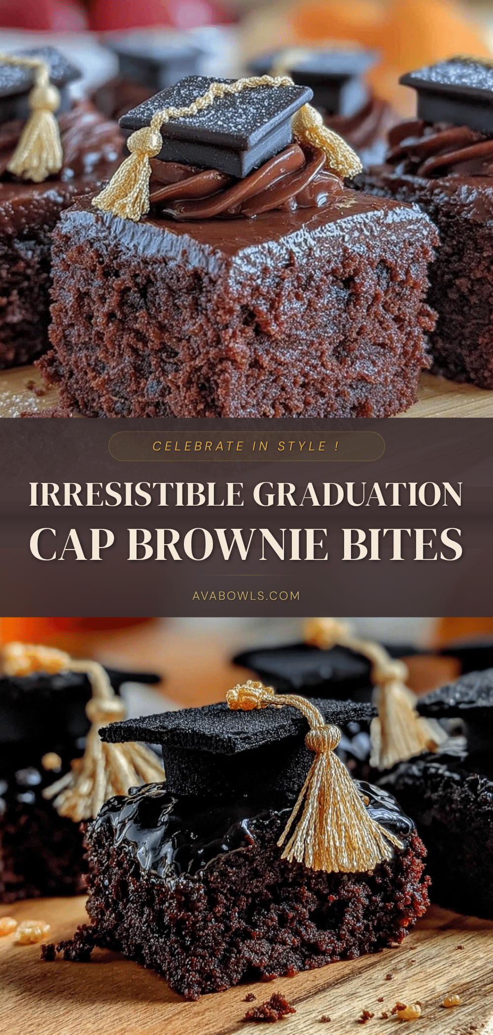 graduation cap brownie bites recipe