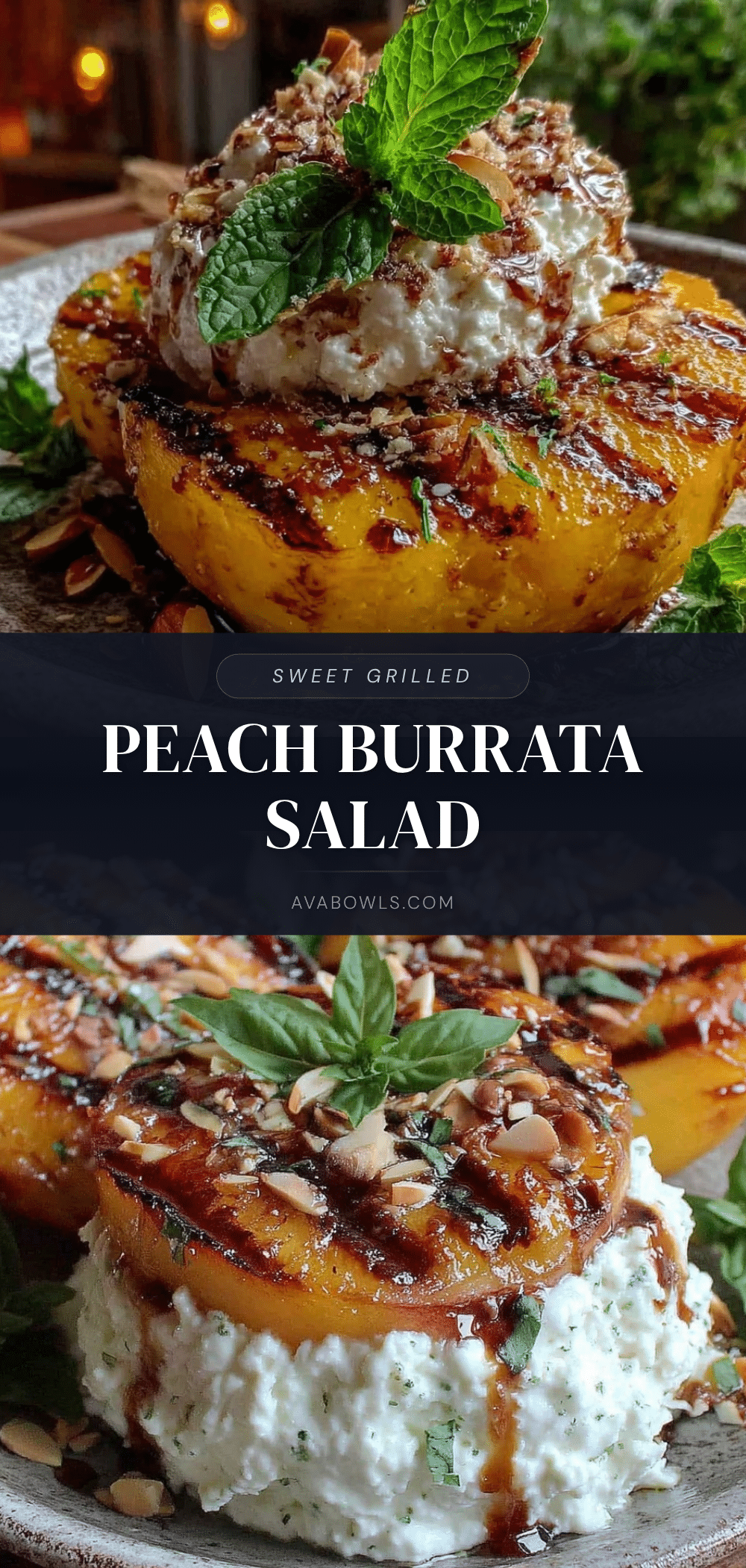 grilled peach burrata salad recipe