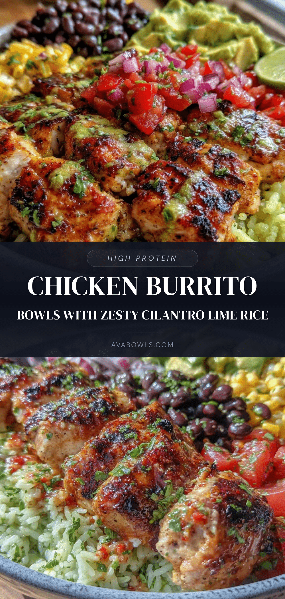 healthy high protein chicken burrito bowls recipe