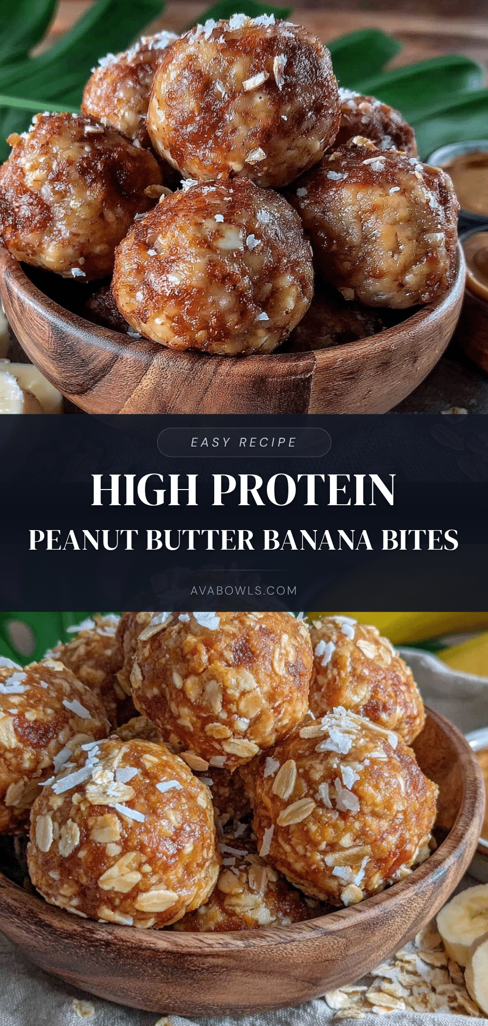 high protein peanut butter banana energy balls recipe