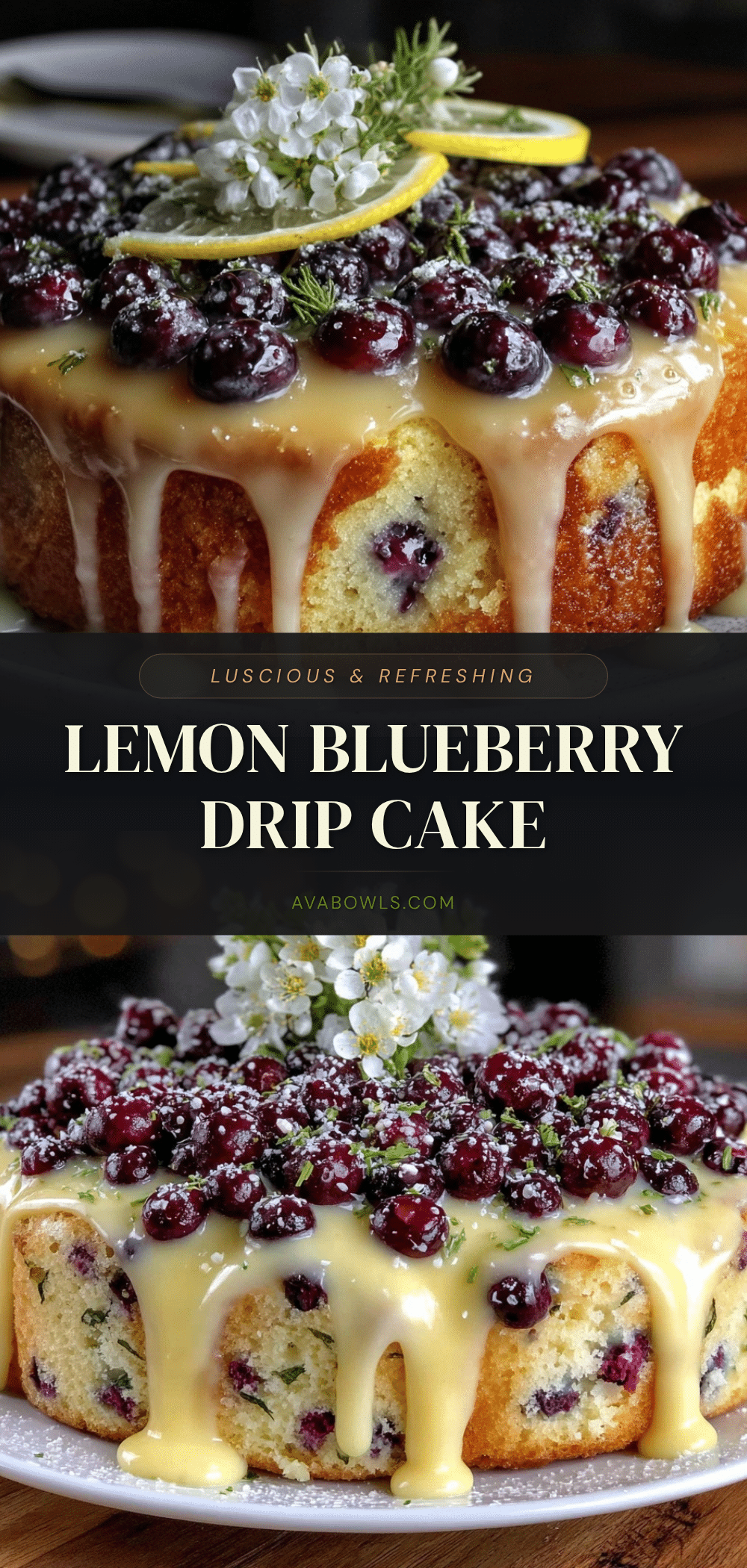lemon blueberry drip cake recipe